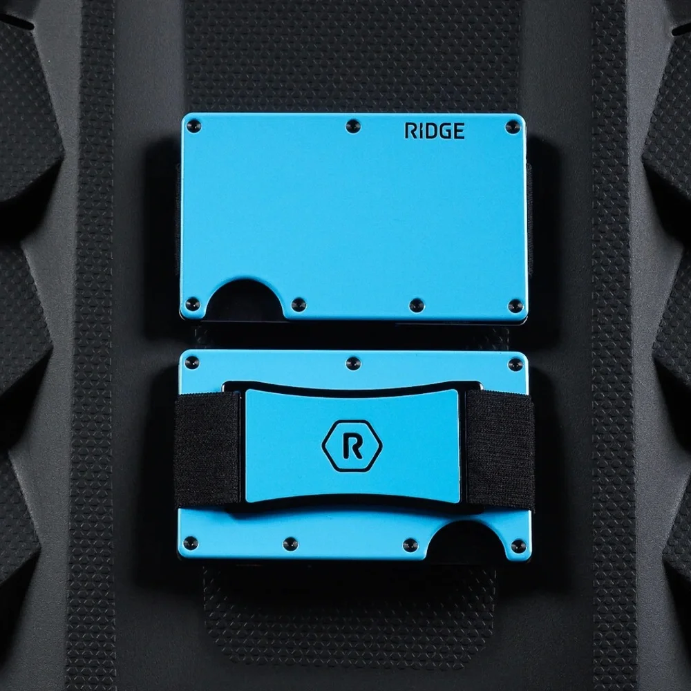 Ridge Speedway Blue RFID blocking Wallet with cash Strap Limited Edition